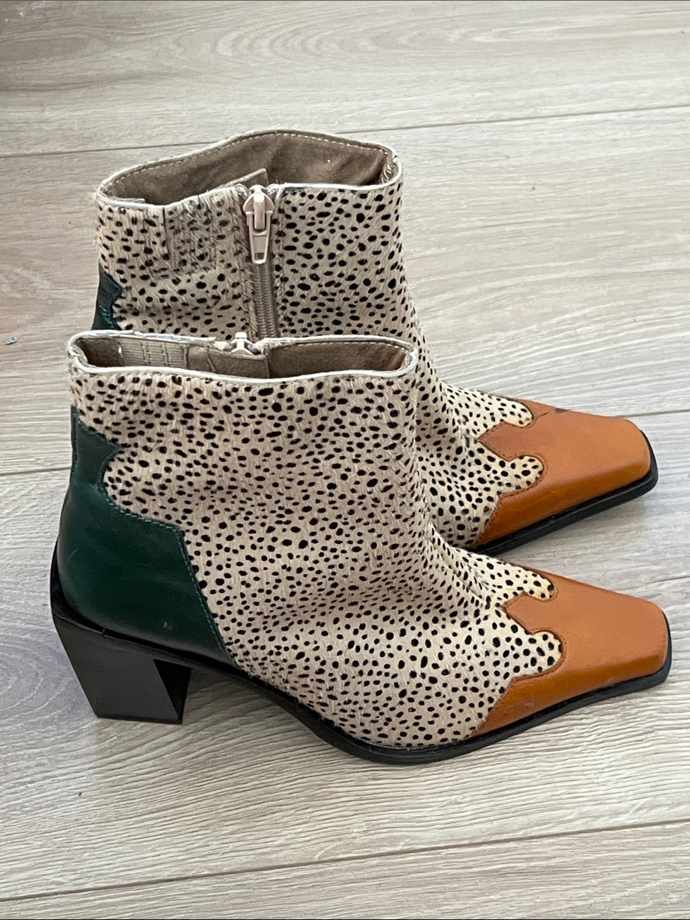 Jeffrey Campbell Calamity cheetah boots Calf Hair & Leather Ankle Boots